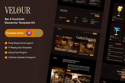 Velour – Bar & Cocktails Elementor Template Kit