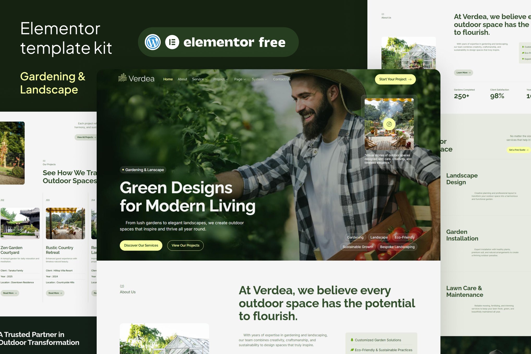 Verdea - Landscaping & Gardening Elementor Template Kit