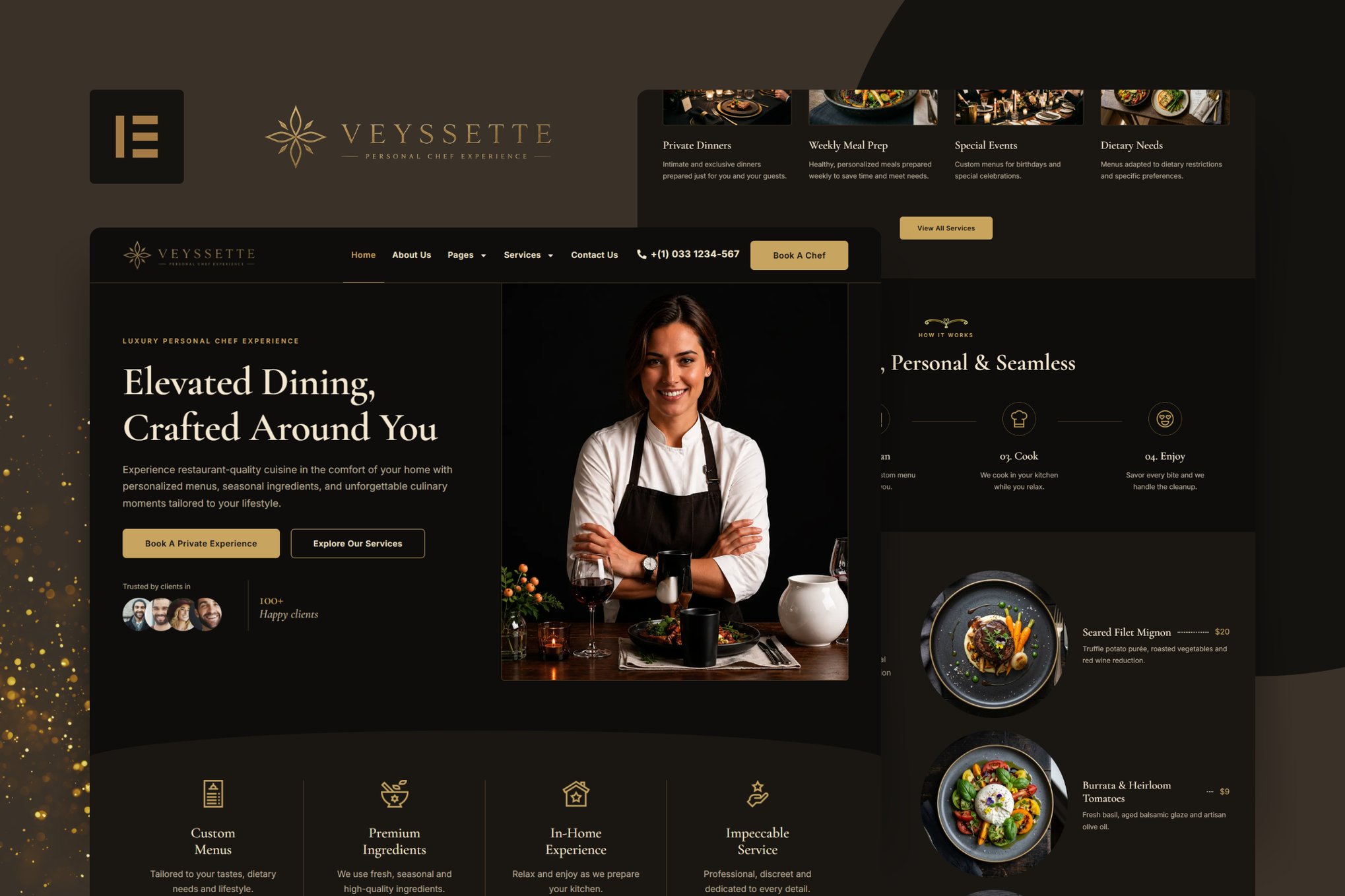 Veyssette – Private Chef Services Elementor Pro Template Kit