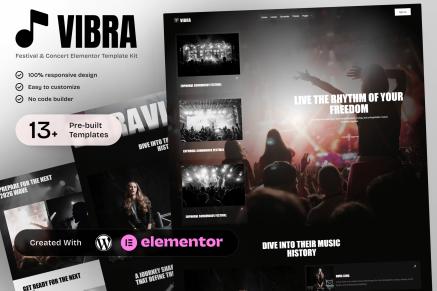 Vibra – Music Festival & Concert Elementor Template Kit