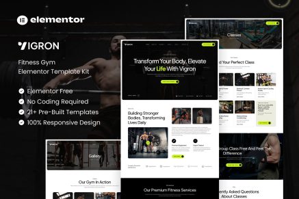 Vigron – Fitness Gym Elementor Template Kit