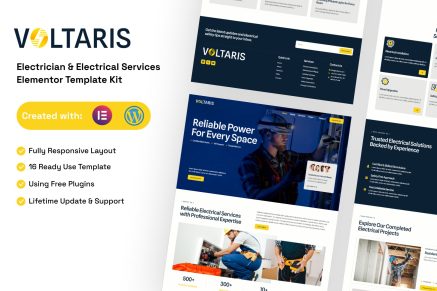Voltaris – Electrician & Electrical Services Elementor Template Kit