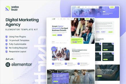 Webobuzz - Digital Marketing Agency Elementor Template Kit