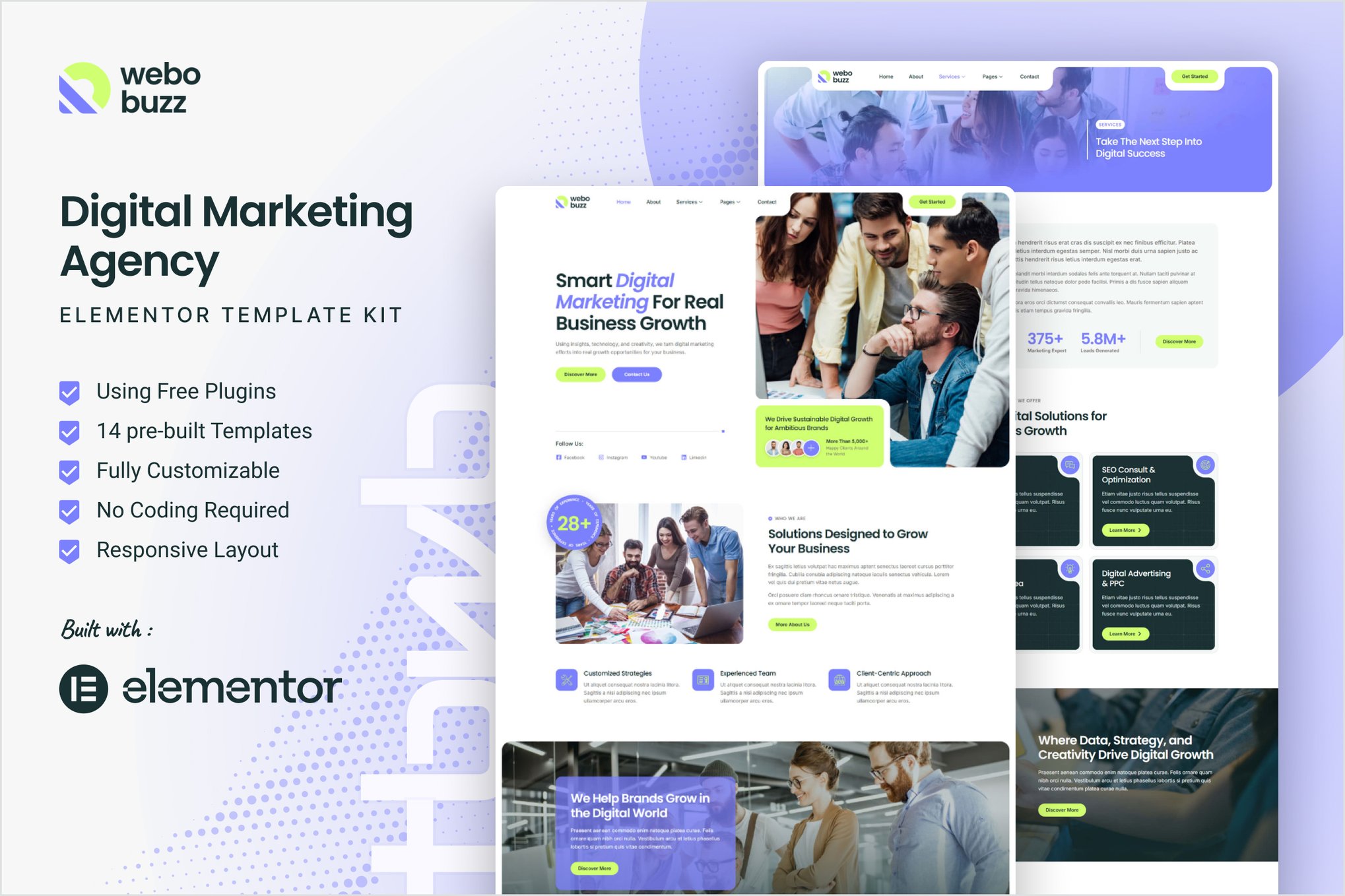 Webobuzz - Digital Marketing Agency Elementor Template Kit