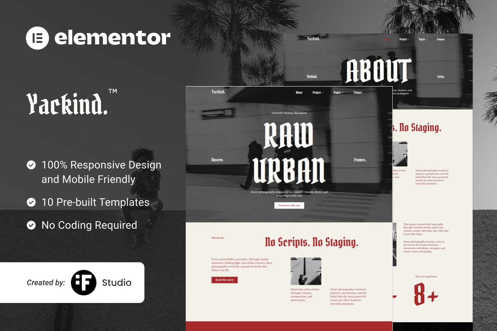 Yackind – Street Photography Portfolio Elementor Template Kit