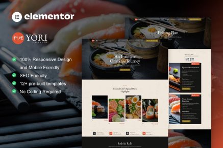 Yori – Japanese Restaurant & Food Elementor Pro Template Kit