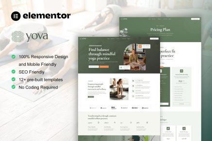 Yova – Yoga Studio Elementor Pro Template Kit