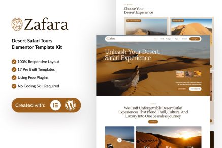Zafara – Desert Safari Tours Elementor Template Kit
