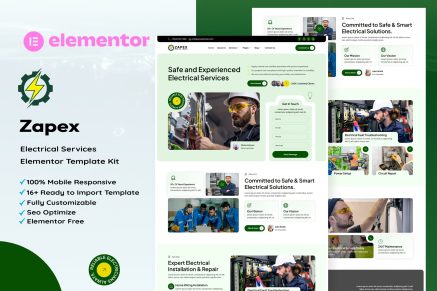 Zapex – Electrical Services Elementor Template Kit