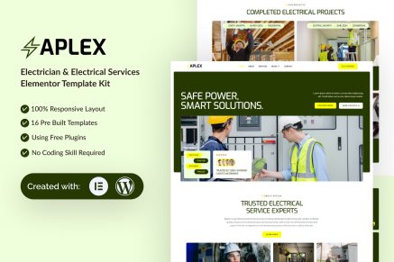 Zaplex – Electrician & Electrical Services Elementor Template Kit