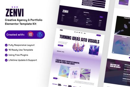 Zenvi – Creative Agency & Portfolio Elementor Template Kit