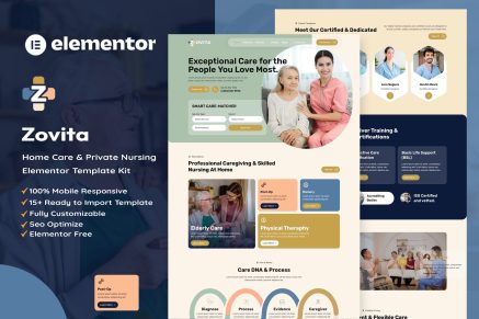 Zovita – Home Care & Private Nursing Elementor Template Kit