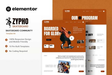 Zypho - Skateboard Community Elementor Template Kit