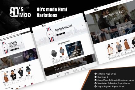 80’s Vintage / Retro Styled Ecommerce Template
