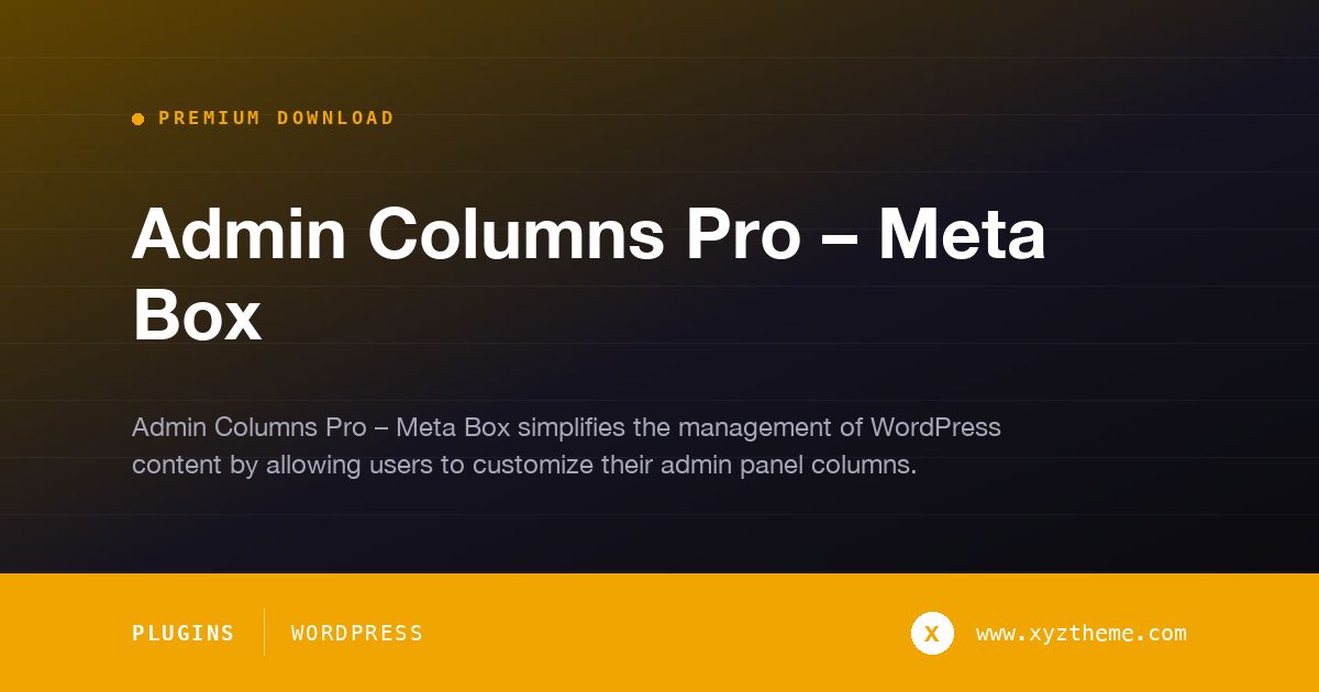 Admin Columns Pro – Meta Box