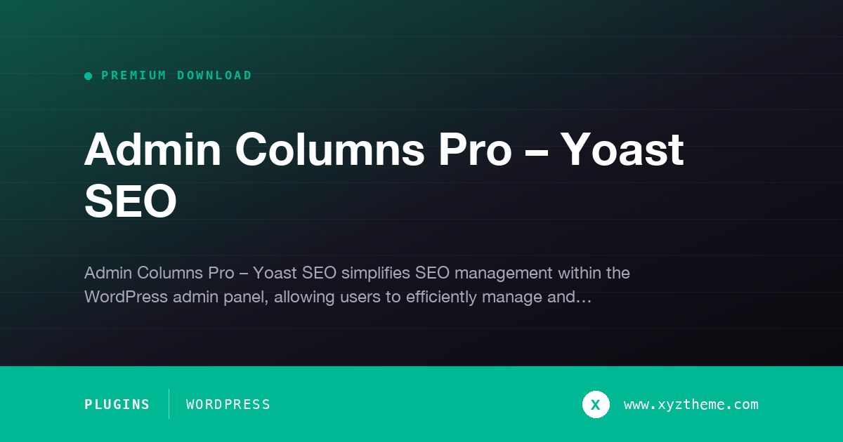 Admin Columns Pro – Yoast SEO