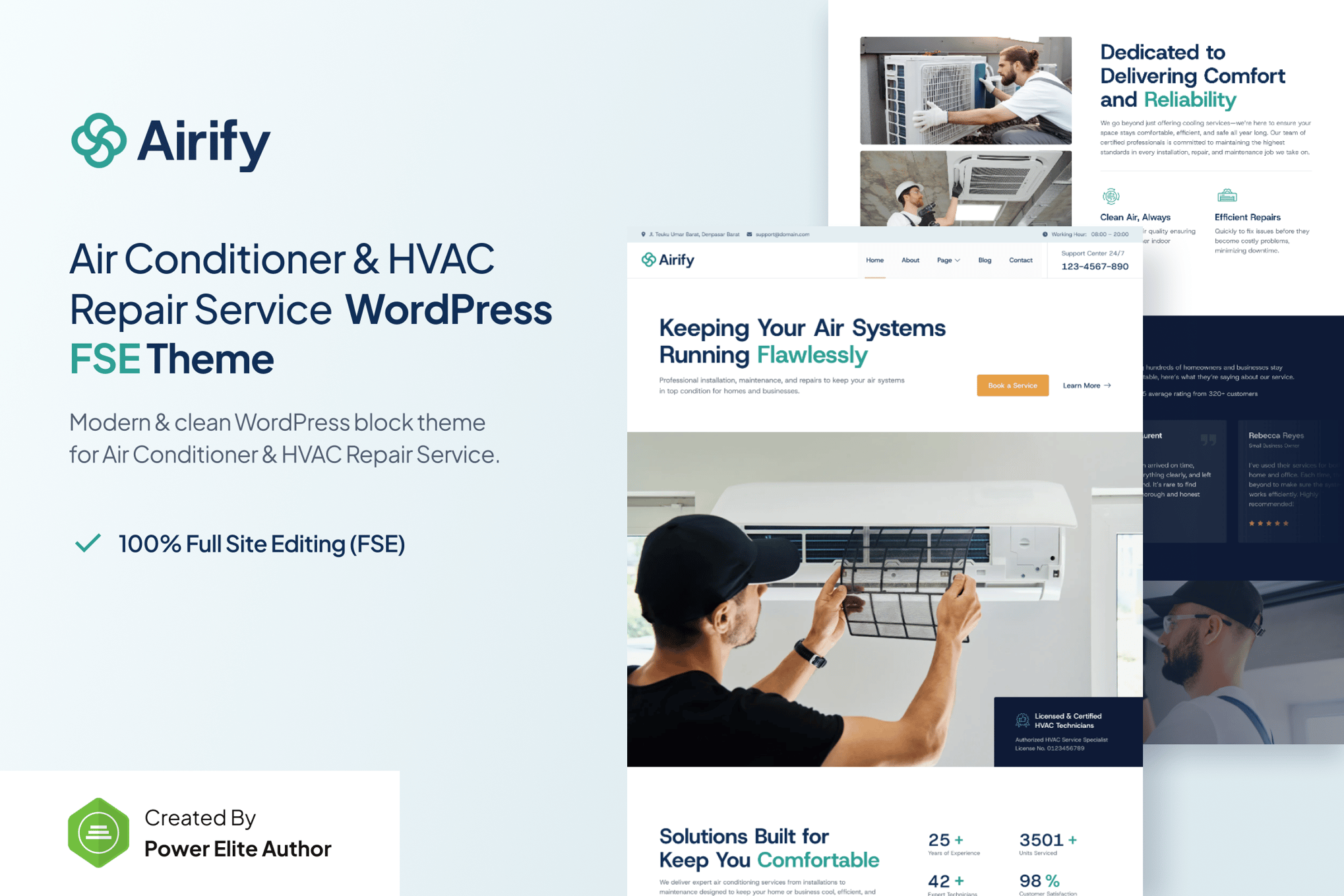 Airify – HVAC Repair Service FSE WordPress Theme