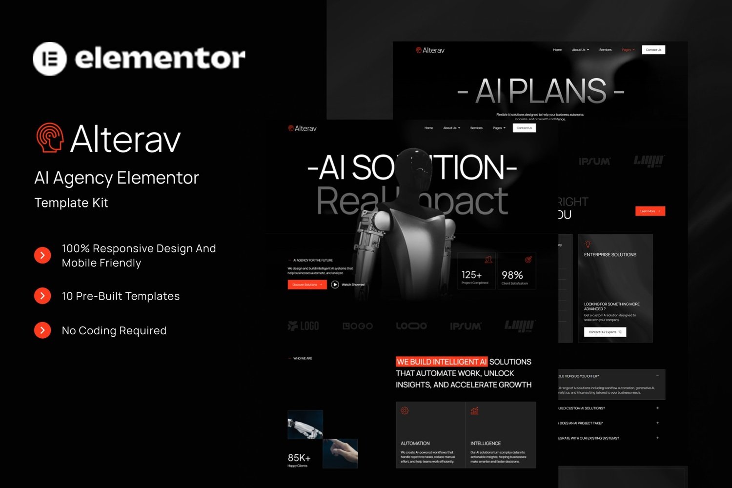 AIterav – AI Agency Elementor Template Kit