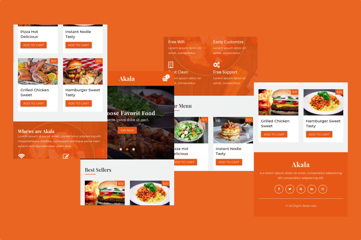 Akala – Mobile Template for Food, Cafe, Restaurant