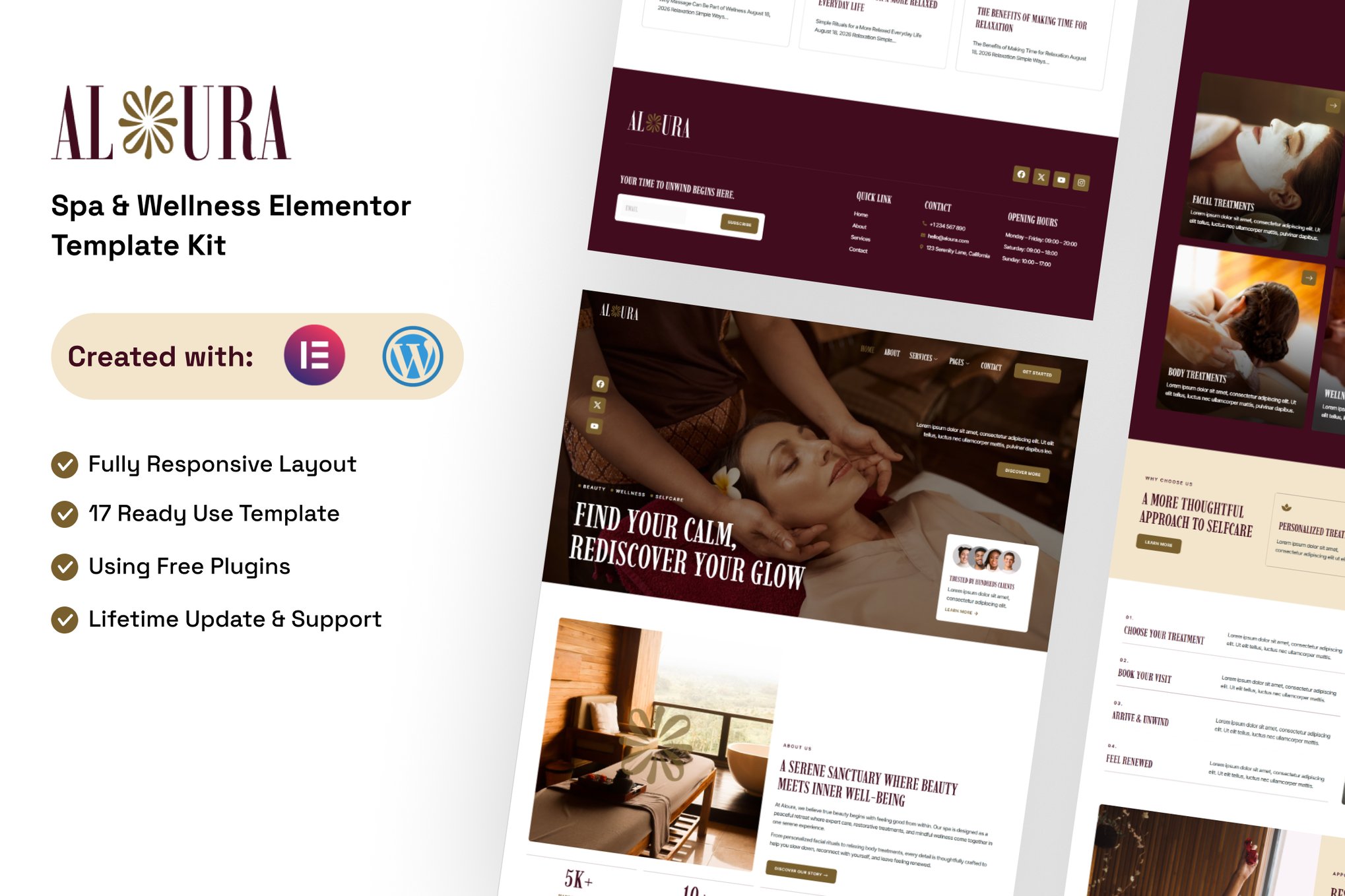 Aloura – Spa & Wellness Elementor Template Kit