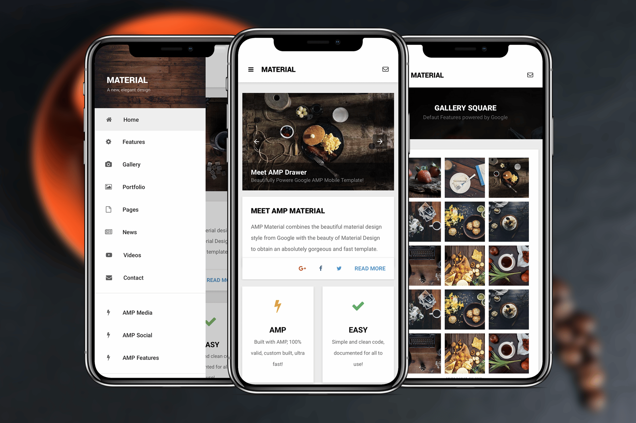 AMP Material Mobile | Google AMP Mobile Template