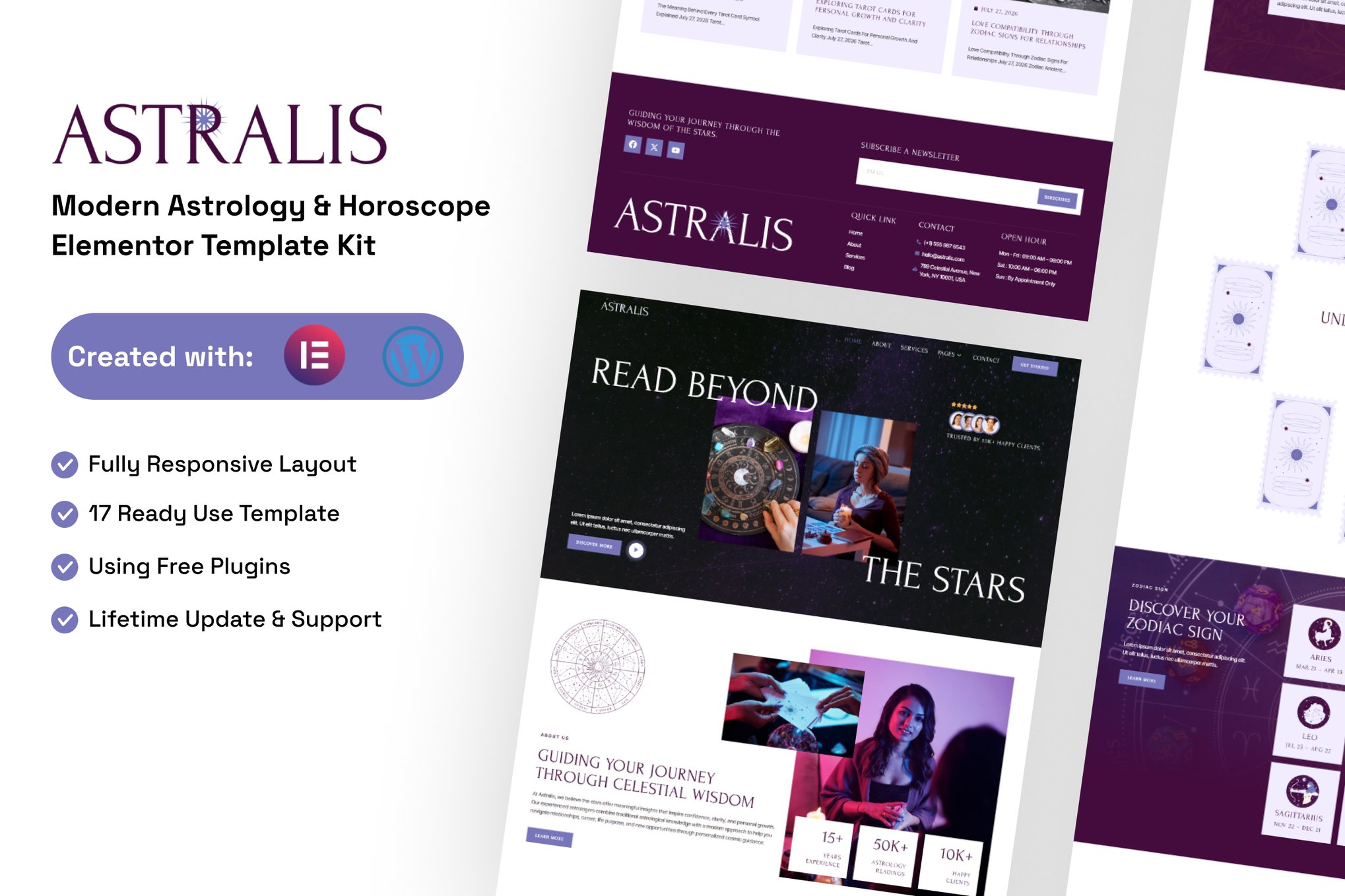 Astralis – Modern Astrology & Horoscope Elementor Template Kit