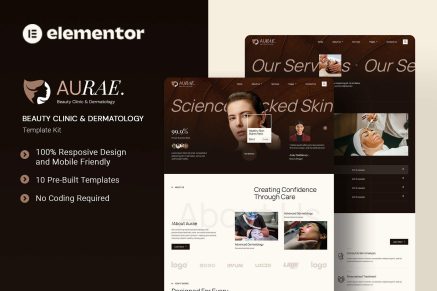 Aurae – Beauty Clinic & Dermatology Elementor Template Kit
