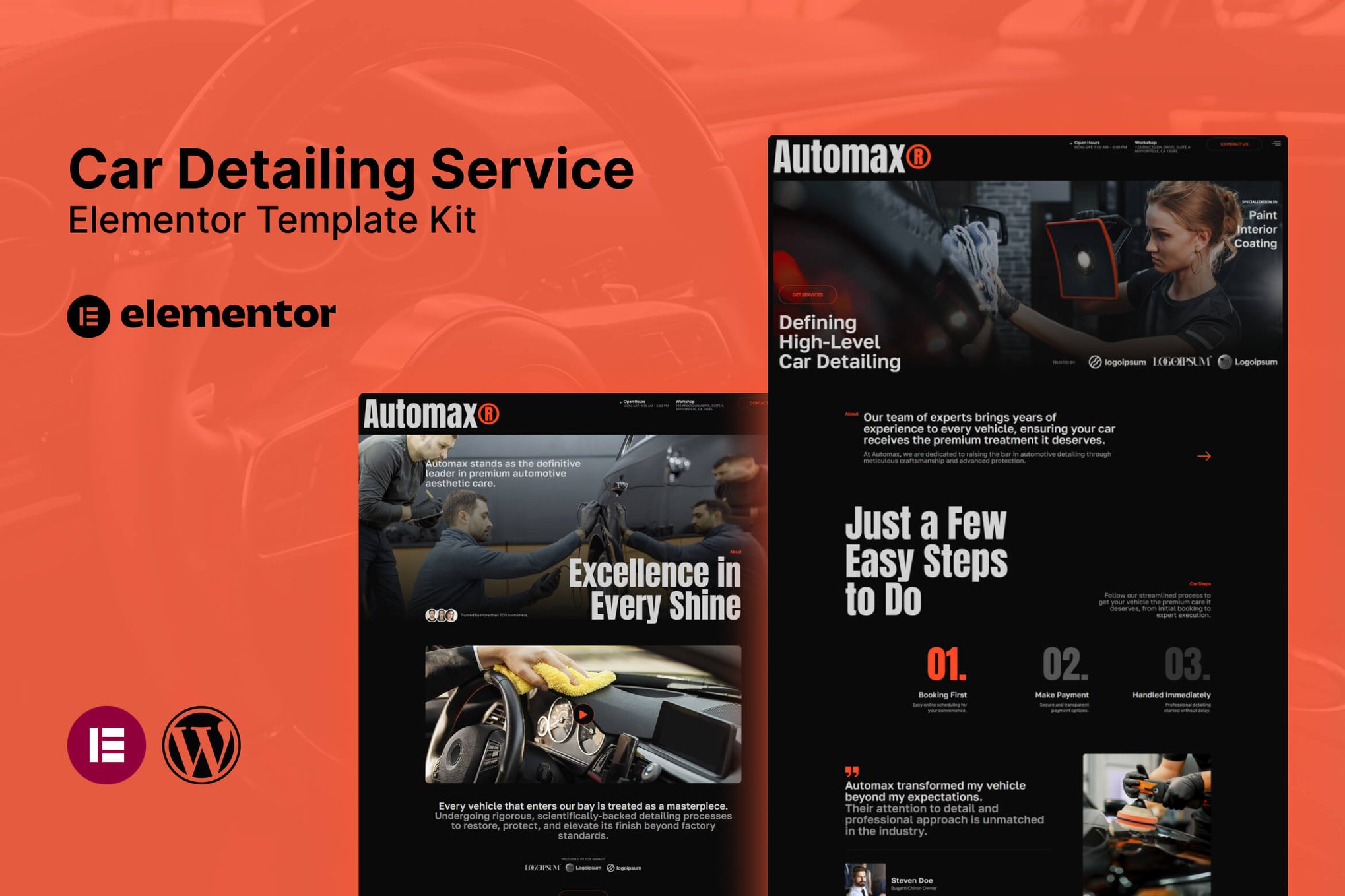 Automax – Car Detailing Service Elementor Template Kit