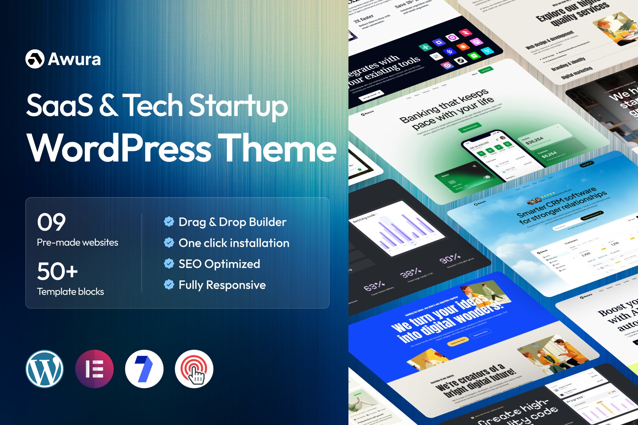 Awura – SaaS & Startup WordPress Theme