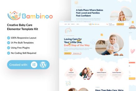 Bambinoo – Creative Baby Care Elementor Template Kit