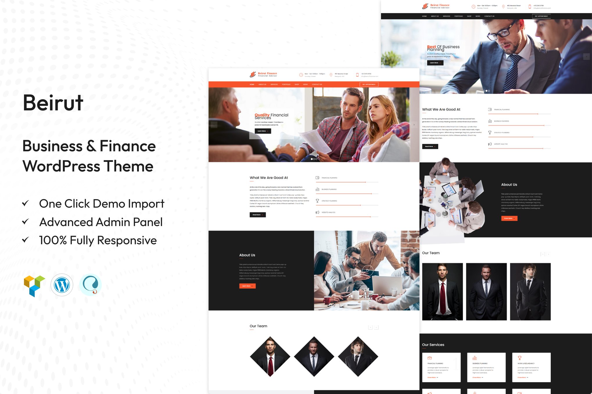 Beirut : Business, Finance WordPress Theme