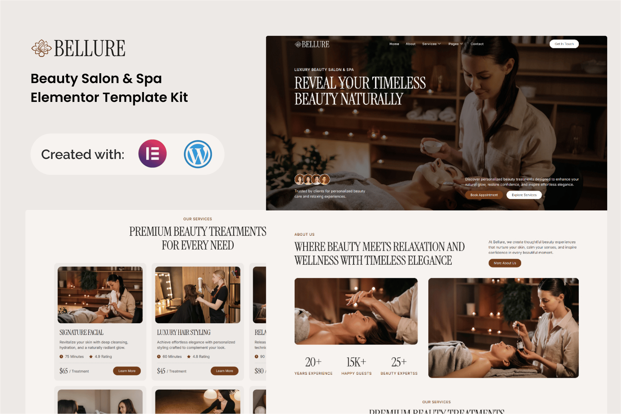 Bellure – Beauty Salon & Spa Elementor Template Kit