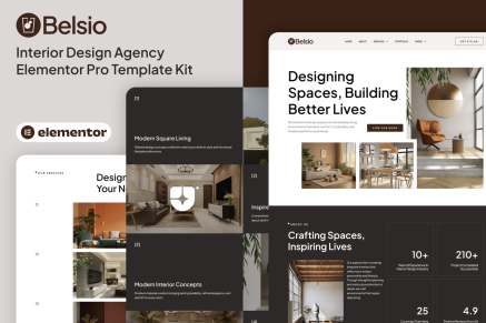 Belsio – Interior Design Agency Elementor Pro Template Kit