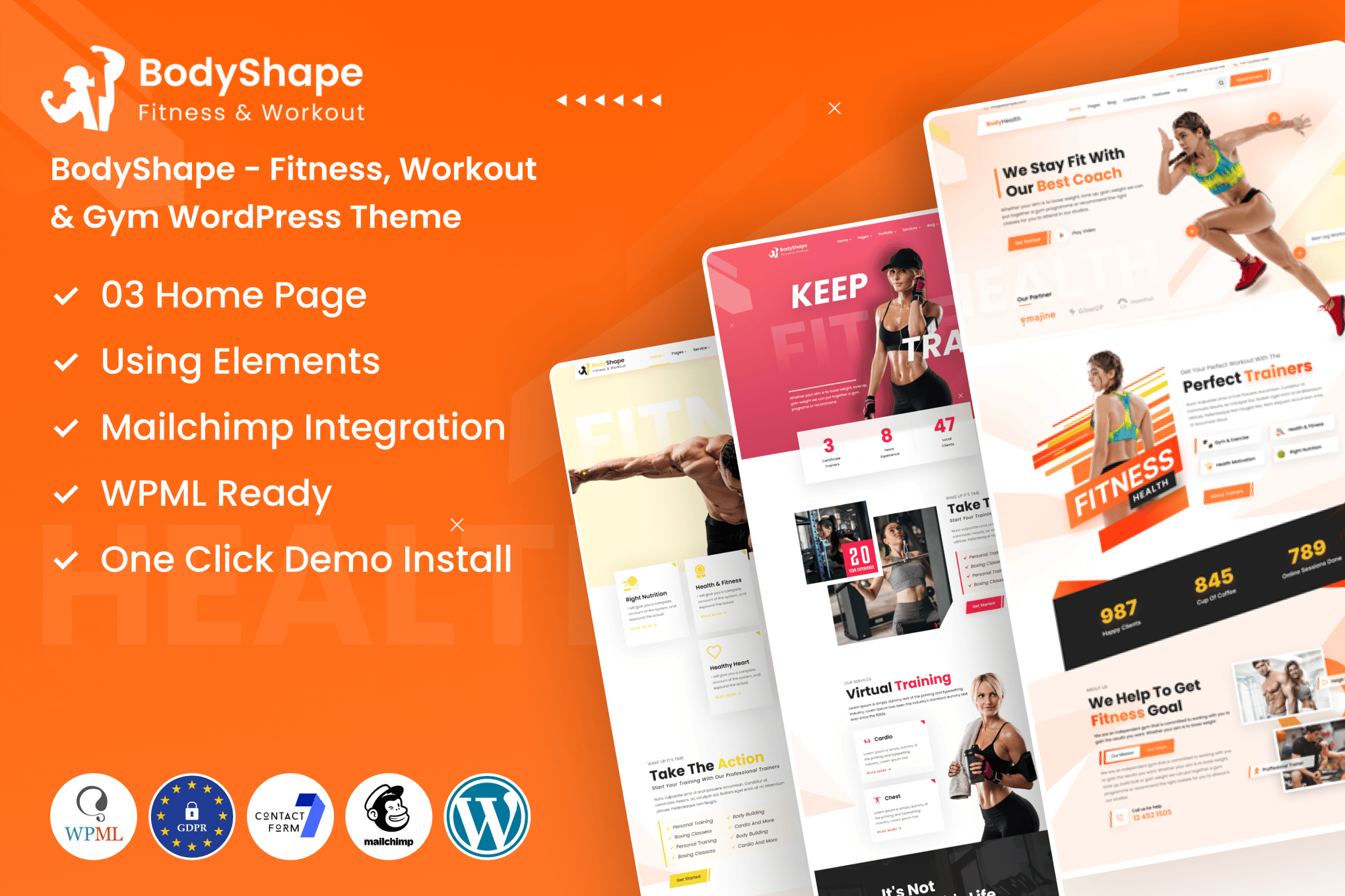 BodyShape – Fitness, Workout & Gym WordPress Theme