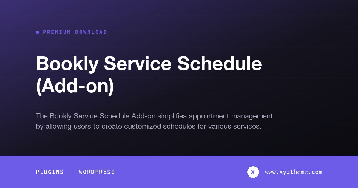 Bookly Service Schedule (Add-on)