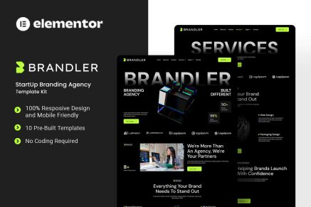 Brandler – StartUp Branding Agency Elementor Template Kit