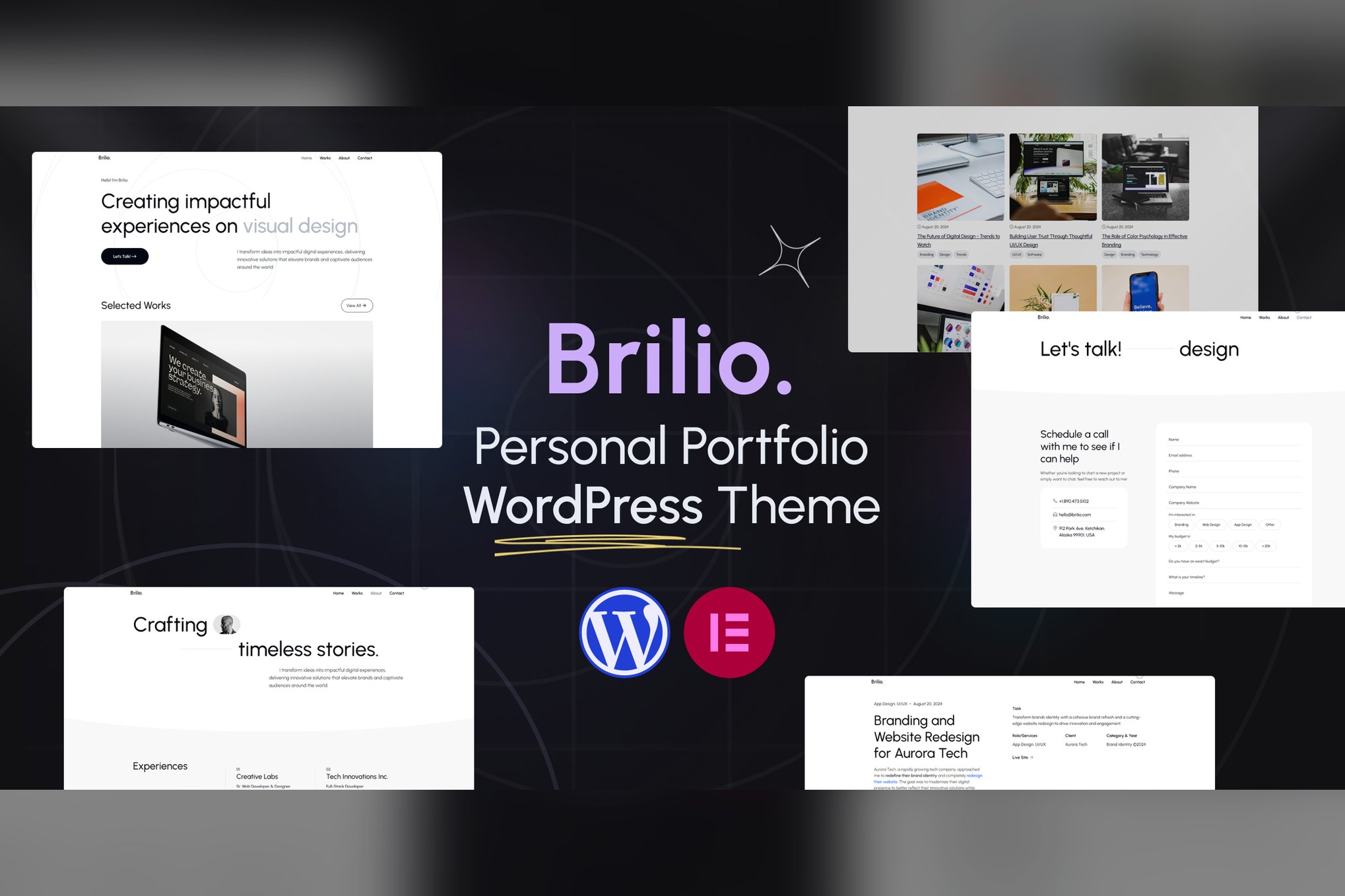 Brilio – Personal Portfolio WordPress Theme