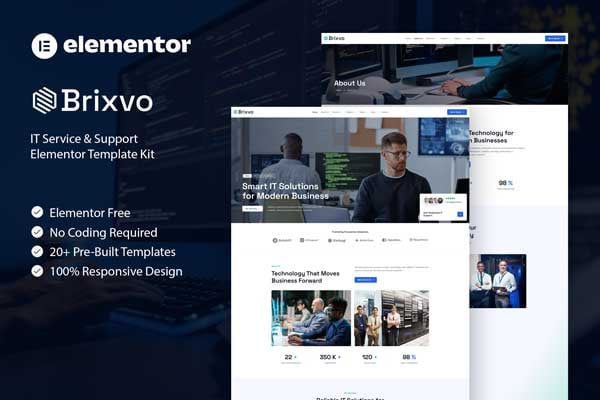 Brixvo – IT Service & Support Elementor Template Kit