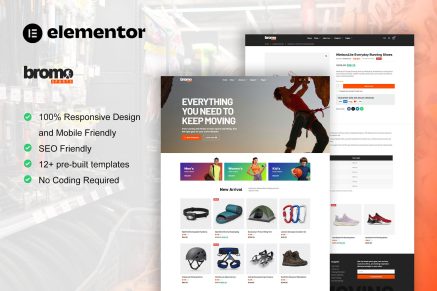 BromoSports – Sports Equipment Store Elementor Pro Template Kit