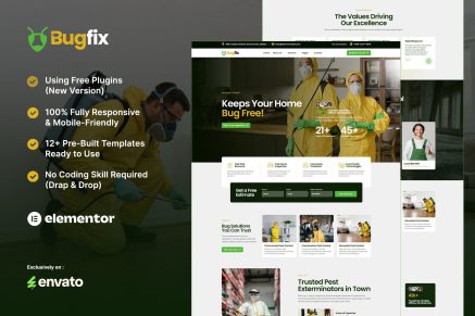 BugFix – Pest Control & Disinsection Services Elementor Template Kit