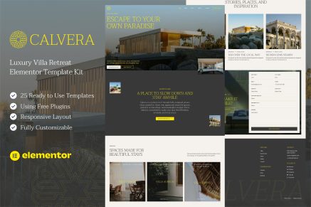 Calvera — Luxury Villa Retreat Elementor Template Kit