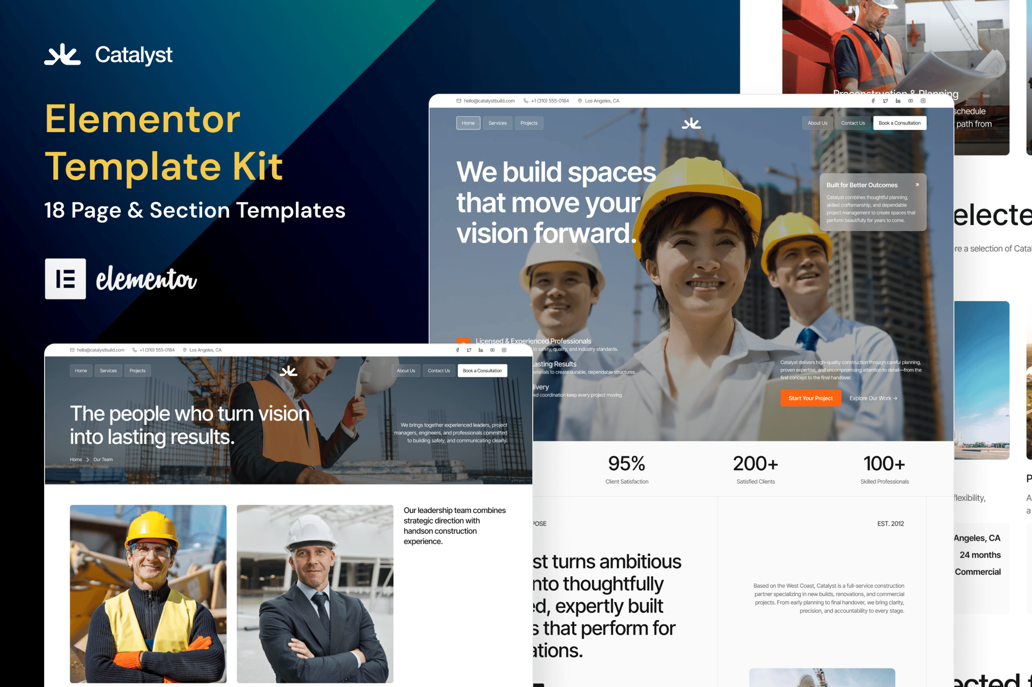 Catalyst – Professional Construction Elementor Template Kit