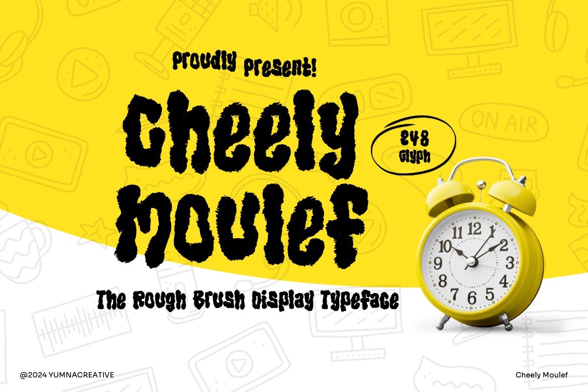 Cheely Moulef – Rough Brush Font