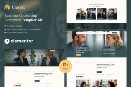 Clariox – Business Consulting Elementor Template Kit