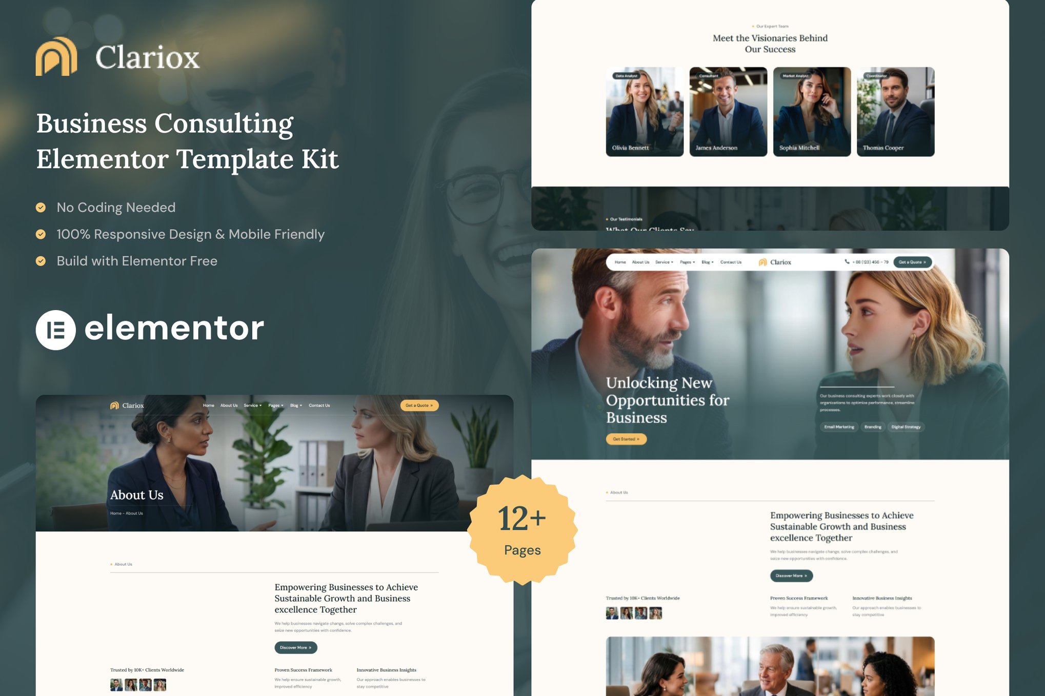 Clariox – Business Consulting Elementor Template Kit