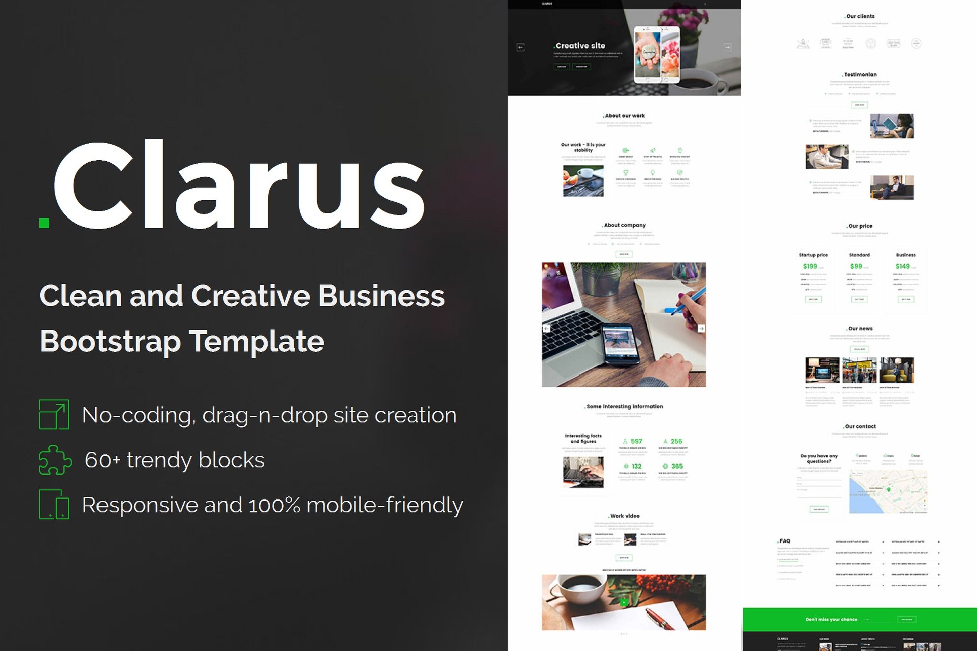 Clarus – Mobirise HTML Site Builder