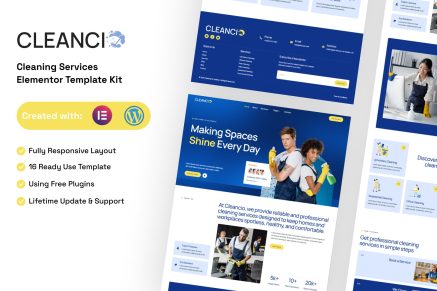 Cleancio – Cleaning Services Elementor Template Kit