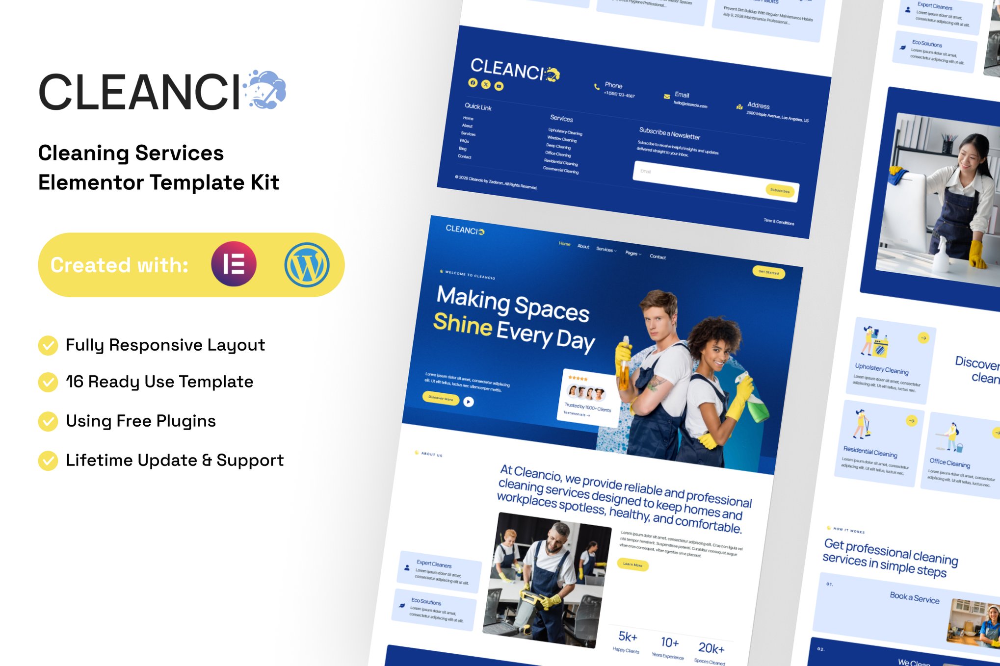 Cleancio – Cleaning Services Elementor Template Kit