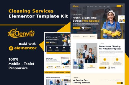 Clenvia – Cleaning Services Elementor Template Kit