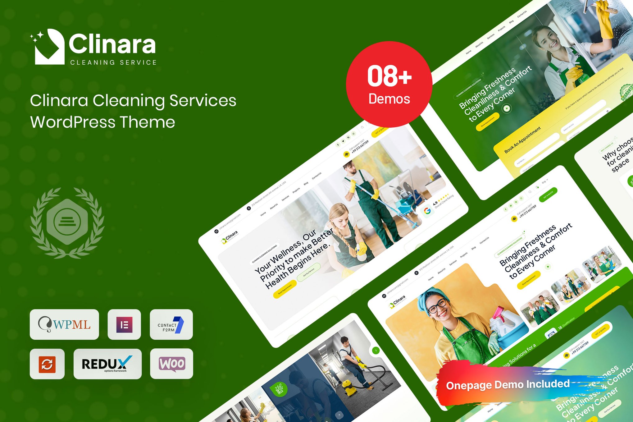 Clinara – Cleaning Services WordPress Theme